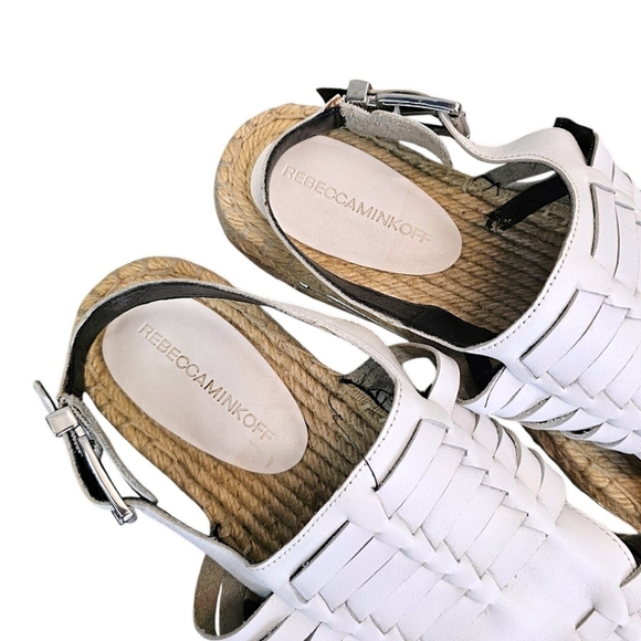 Rebecca Minkoff Womens Gabriel Espadrille Platform Sandals Sz 10 White Beachy - Picture 11 of 12